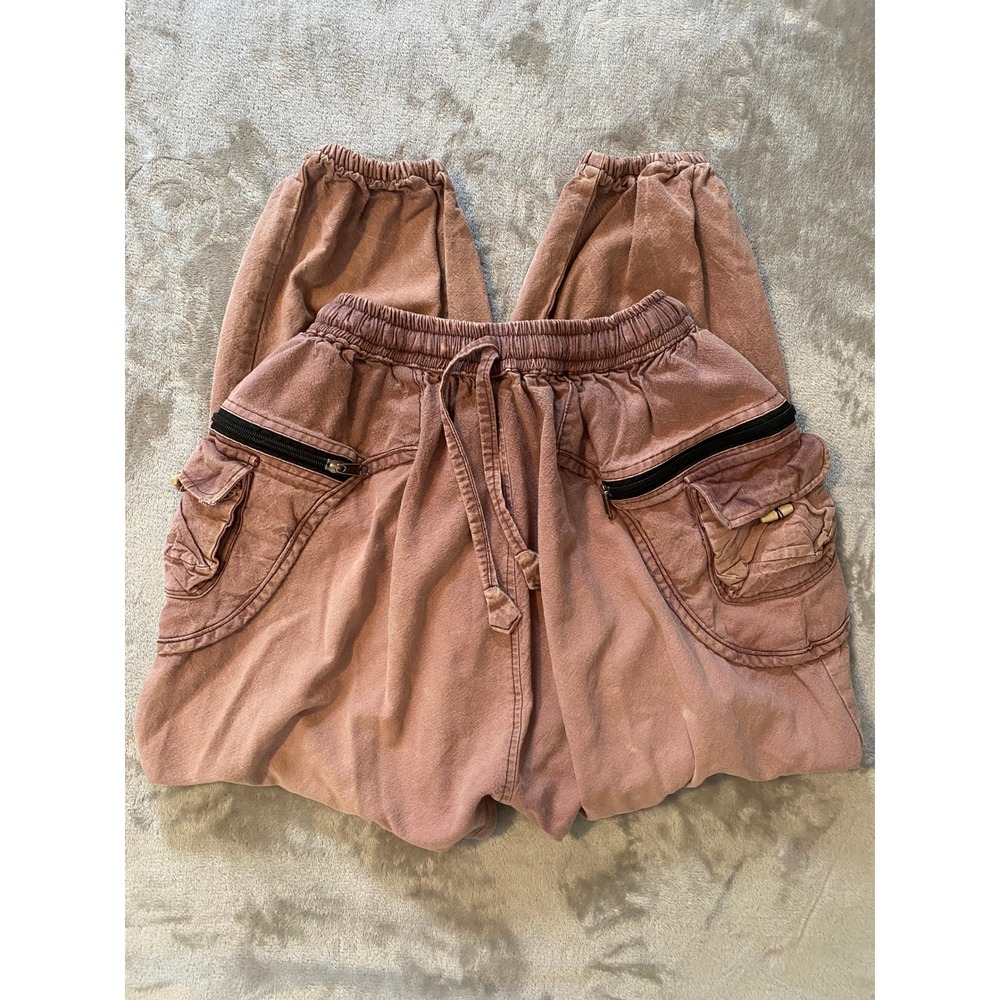 Kathmandu Import Cargo Joggers Sz M Mauve Cotton Boho Gorpcore Utility Pants